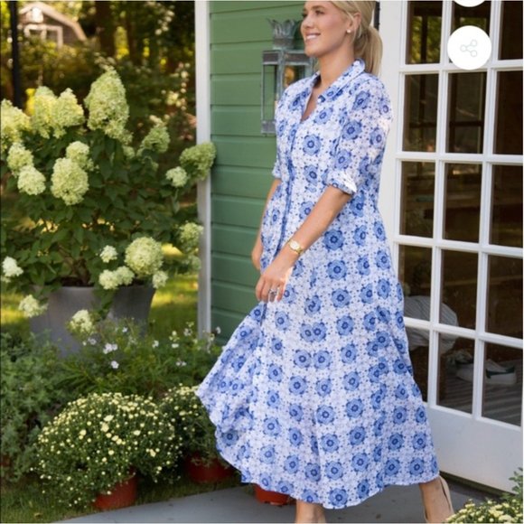 India Amory Dresses & Skirts - India Amory -Julia Shirtdress China Blue